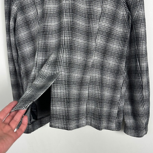 Anthropologie Maeve Collegiate Plaid Blazer Jacket Womens Size Large Grey Black - Picture 12 of 15